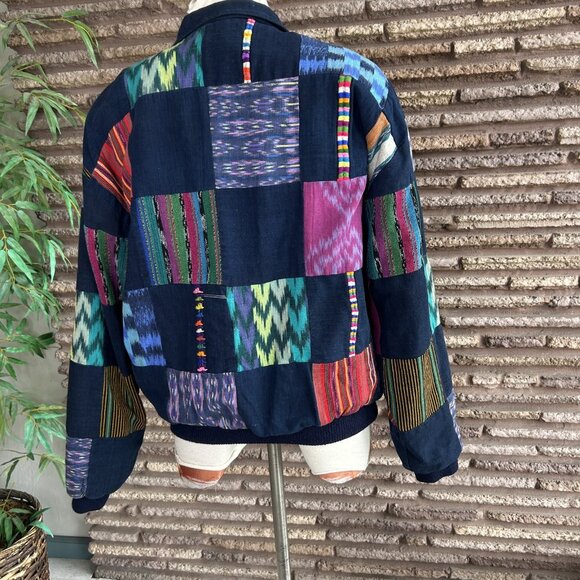 Tres Reyes Vintage Guatemalan Patchwork Hand Woven Chi Chi Jacket - Picture 2 of 12